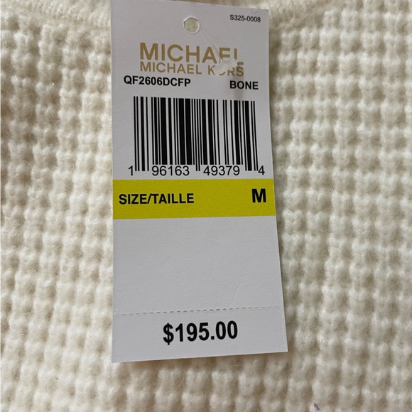 Michael Kors Waffle Knit Sweater with Fringe in Bone Colour NWT - Picture 7 of 11